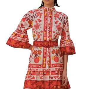 NWT FARM Rio Romantic Orchard Mini Dress Off-White Small MSRP $210